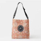 Wilde tulpen William Morris Pattern Peach Crossbody Tas (Achterkant)