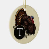 Wilde Turkije met monogram Keramisch Ornament (Rechts)