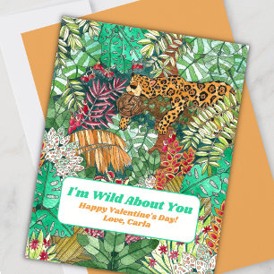 Wilde Valentijnsdag Kaart met Jungle Thema