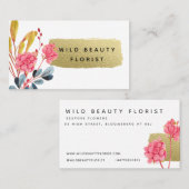 Wilde ventilator en goudpenseel visitekaartje (Voorkant / Achterkant)