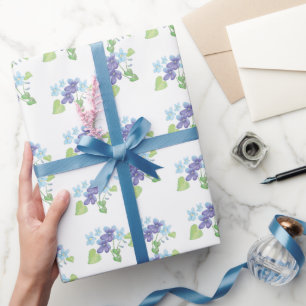 Wilde Violet Flowers Wrapping Paper Cadeaupapier