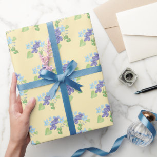 Wilde Violet Flowers Wrapping Paper Cadeaupapier