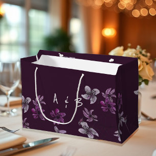 Wilde Violets Waterverf Handgeschilderd monogramme Groot Cadeauzakje