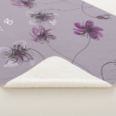Wilde Violets Waterverf Handgeschilderd monogramme Sherpa Deken (3/4)