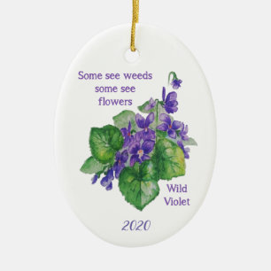 Wilde Violette Bloem Sommige Zien Onkruid Inspirer Keramisch Ornament