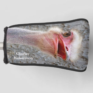 Wilde vogels van struisvogelsoorten die verpersoon golfheadcover