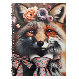 Wilde vos draagt een stropdas schattig notitieboek