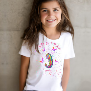 Wilde & Vrije Eenhoorn Glitters met Vlinders T-shirt