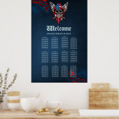 Wilde vrijheid, Amerikaanse schedel met honkbalknu Poster (Keuken)