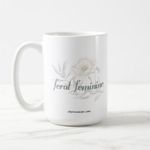 Wilde Vrouwelijkheid — Zachte Botanische Typografi Koffiemok