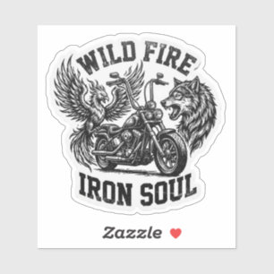 Wilde Vuur IJzer Ziel Wolf Phoenix Decal Sticker