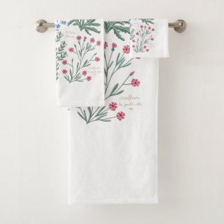 Wilde waterverf boho bloempatroon bad handdoek
