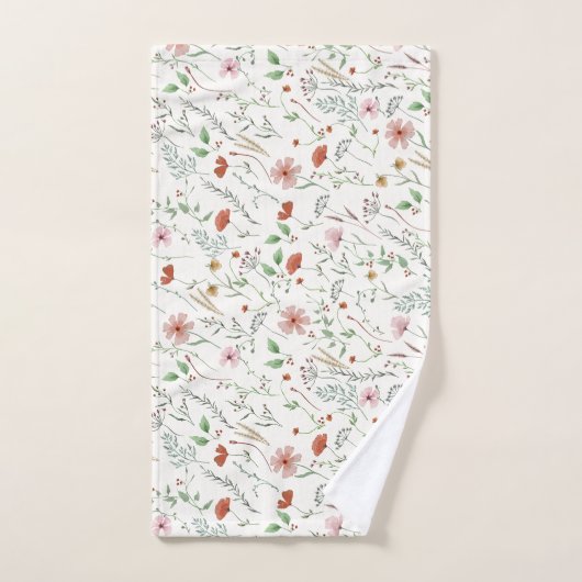 Wilde waterverf boho bloempatroon bad handdoek (Handdoek)