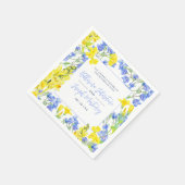 Wilde waterverf met blauwe botanische bruiloft servet (Hoek)