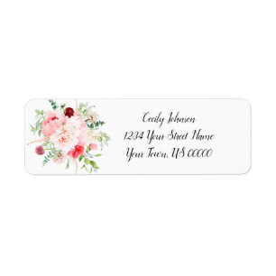 Wilde Waterverf Tuin Floral Return Address Etiket