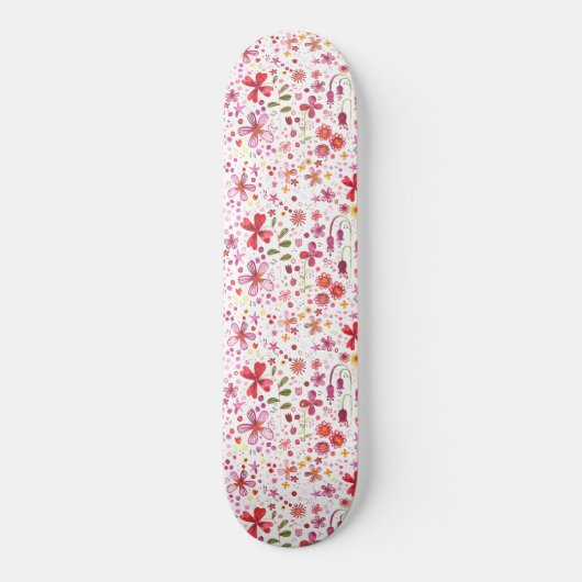 Wilde Waterverf van de Bloem Skateboard (Voorkant)