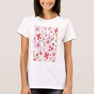 Wilde Waterverf van de Bloem T-shirt