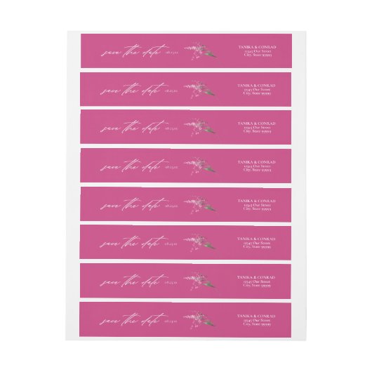 Wilde Waterverf voor bruiloft Fuchsia ID954 (Vel)