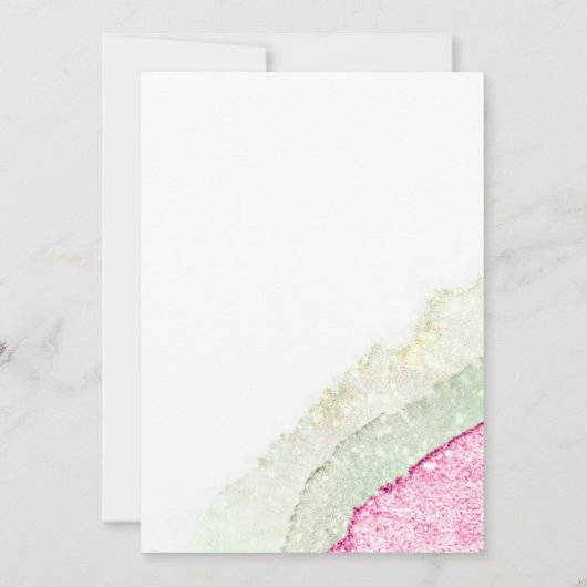 Wilde Waterverf voor bruiloft Fuchsia ID954 Save The Date (Achterkant)