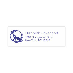Wilde Waterverf Wolf Howling Inside a Wreath Zelfinktende Stempel