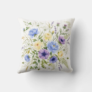Wilde Weide Bloemstuk Aquarel Kussen