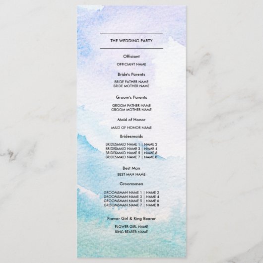 Wilde weide | Spring Mountains Trouwprogramma's Programma (Achterkant)