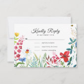 Wilde weide | Zomer Bos Bruiloft RSVP Kaarten (Voorkant)