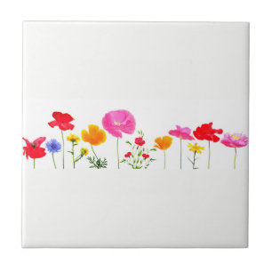 wilde weidebloemen tegeltje
