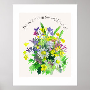 Wilde weidebloemen verspreiden vriendelijkheid  poster