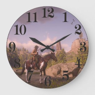 Wilde West Sunset for Acrylwall Clock Grote Klok