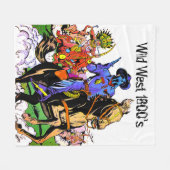 Wilde Westen 1800 Fleece Deken (Voorkant (Horizontaal))