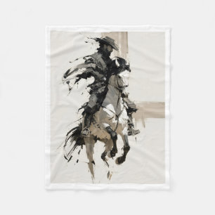 Wilde Westen Cowboy Rijdt Paard Kunst Vliesdeken Fleece Deken