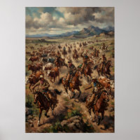 Wilde Westen Cowboy Veeveeart Poster
