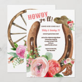 Wilde Westen | Howdy | Cowgirl Feestje Kaart (Voorkant / Achterkant)