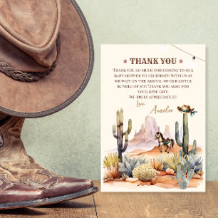 Wilde Westen Jongen Een Kleine Cowboy Rustieke Bab Bedankkaart