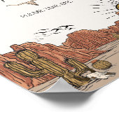 Wilde Westen Rodeo feest aankondiging bord Poster (Hoek)