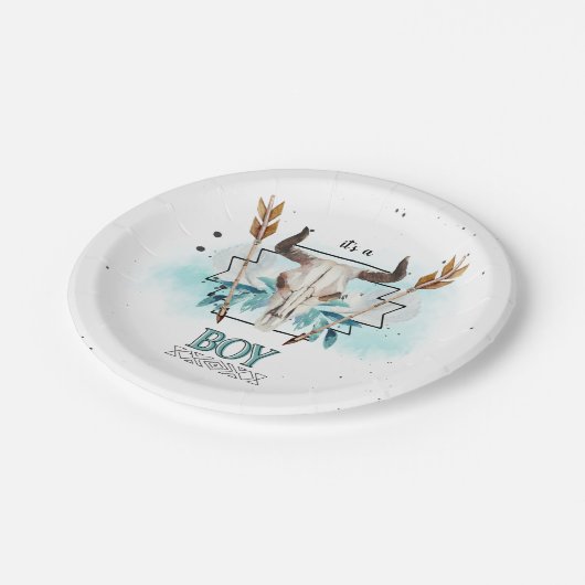 Wilde Westen | Rustieke schedel & pijlen | Het is  Papieren Bordje (Gekanteld)