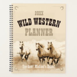 Wilde Western! Horses. Bewerkbare mannen Planner