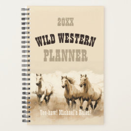 Wilde Western! Horses. Bewerkbare mannen Planner