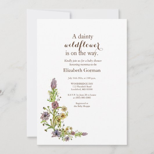 Wilde wilde bloemen Uitnodiging (Voorkant)