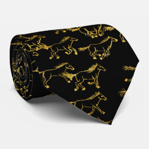 Wilde wilde paarden Black en Gold Stropdas