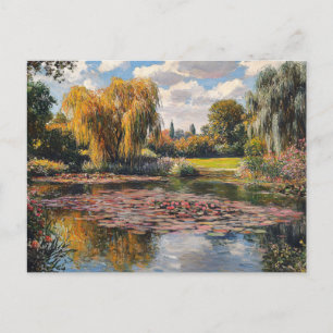 Wilde Wilg en Waterlelies Landschapsschilderij Briefkaart