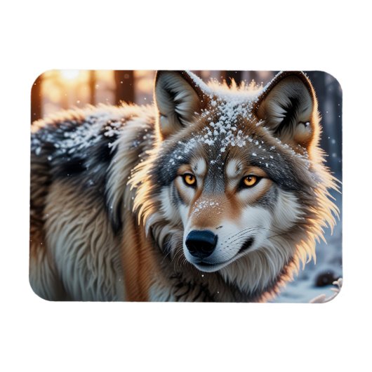 Wilde wolf in de winter magneet (Horizontaal)