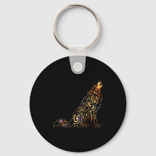 Wilde Wolvenroedel Retro Vintage Wilde Dieren Eenz Sleutelhanger