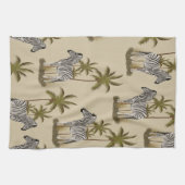 Wilde Zebra- en palmbomen Theedoek (Horizontaal)