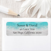 Wilde Zee Waterverf Voorzijde oceaanadreslabel Etiket (Insitu)