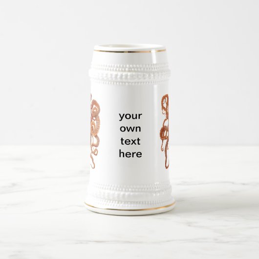 wilde zeeen - octopus - mok van bier (Center)