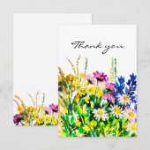 Wilde zomerbloemen dank je kaart (Voorkant / Achterkant)