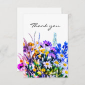 Wilde zomerbloemen dank je kaart (Voorkant / Achterkant)