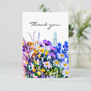 Wilde zomerbloemen dank je kaart